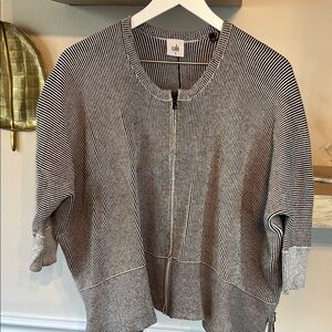 Cabi Women's Black and White Striped Sweater